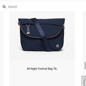 EUC lululemon all night festival bag *5L true navy